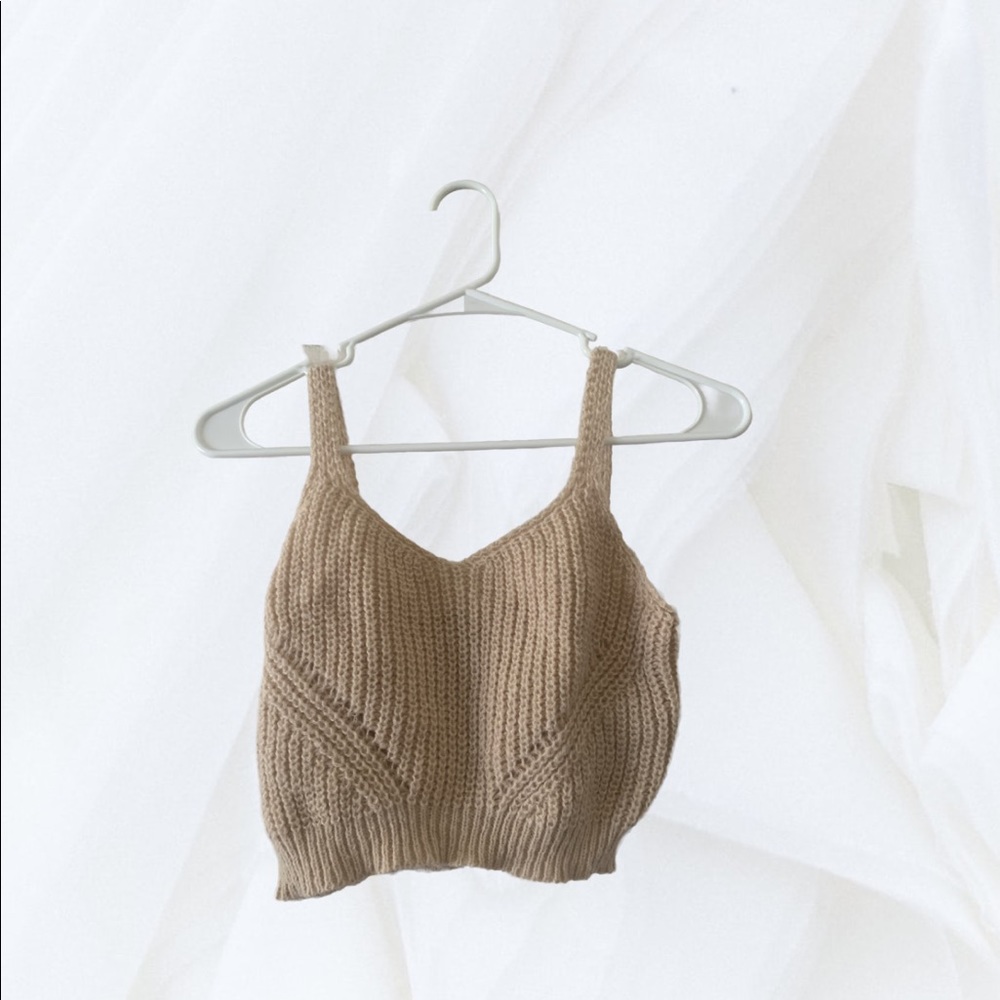 Knit cami crop top